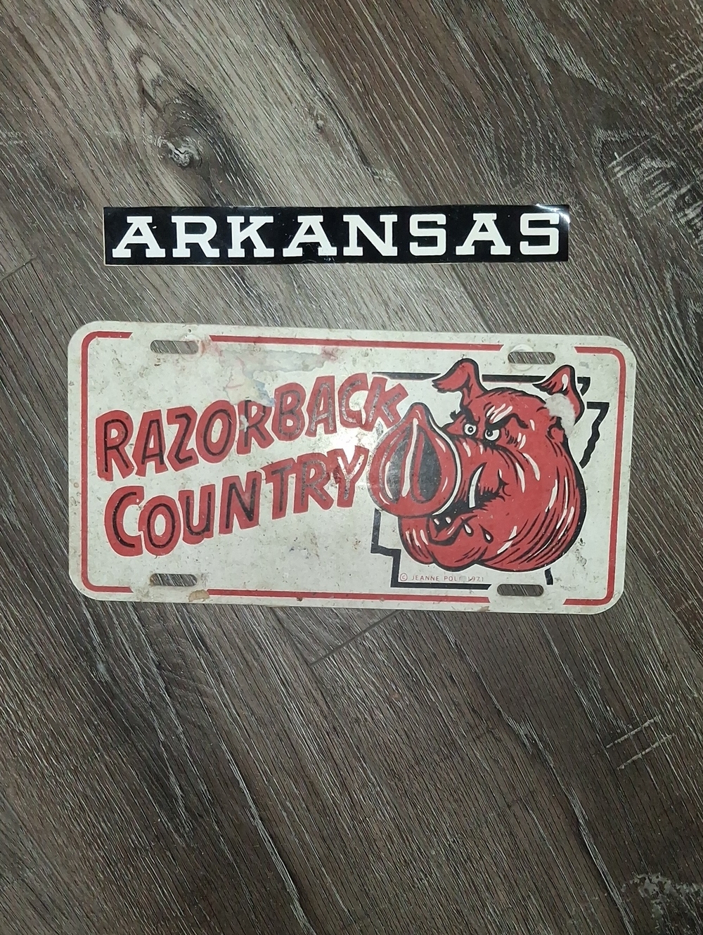 Arkansas Razorback License Plate